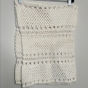 Cream Crochet Pillow Cases Sheer Knitted Pillows cotton Hand Made